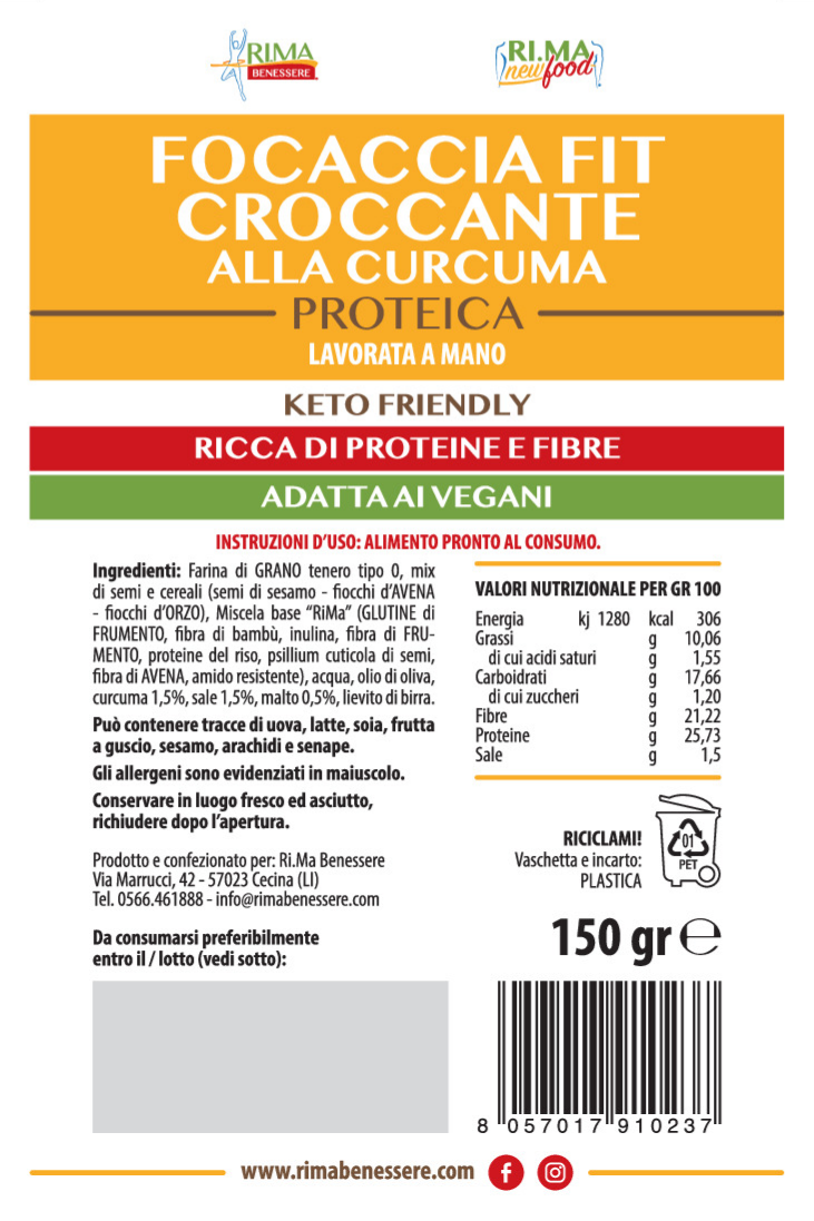 RI.MA 150g FOCACCIA CROCCANTE alla CURCUMA